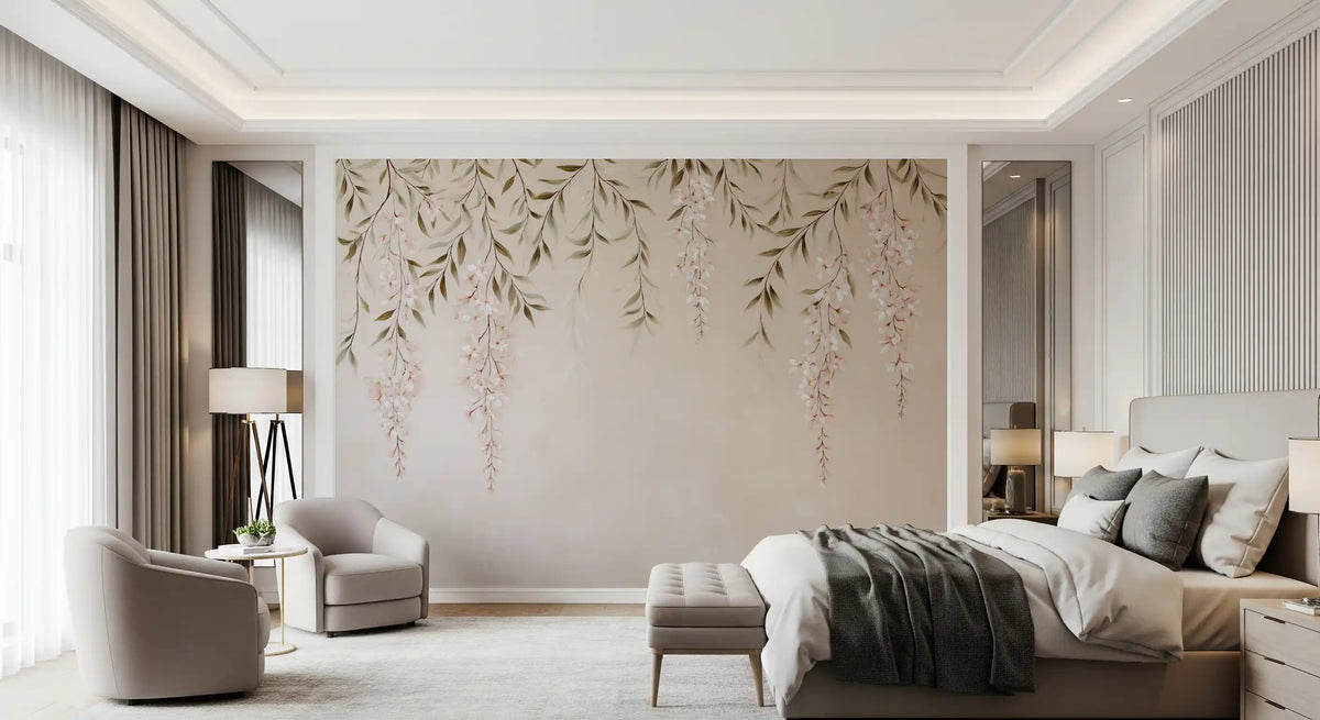 Minimalist Botanical Weeping Boughs Wall Mural