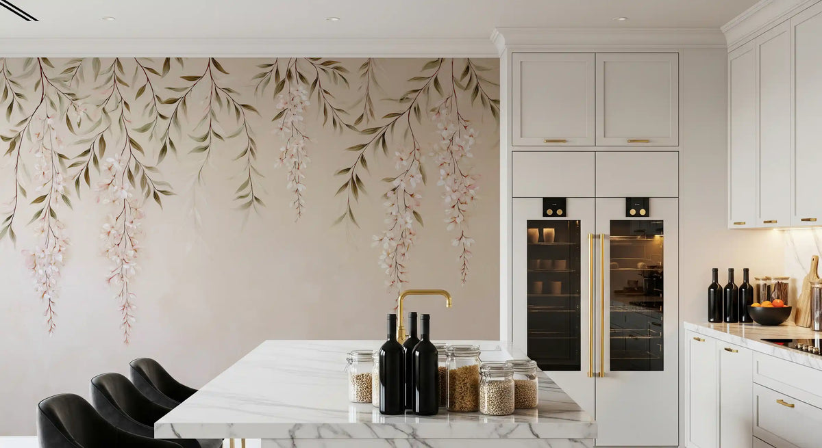 Minimalist Botanical Weeping Boughs Wall Mural