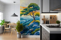 Abstract Horizon Tree Wall Mural