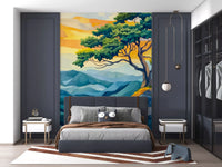 Abstract Horizon Tree Wall Mural
