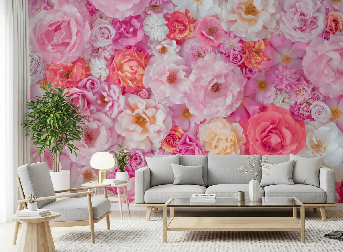 Petal Abundance Botanical Mosaic Wall Mural