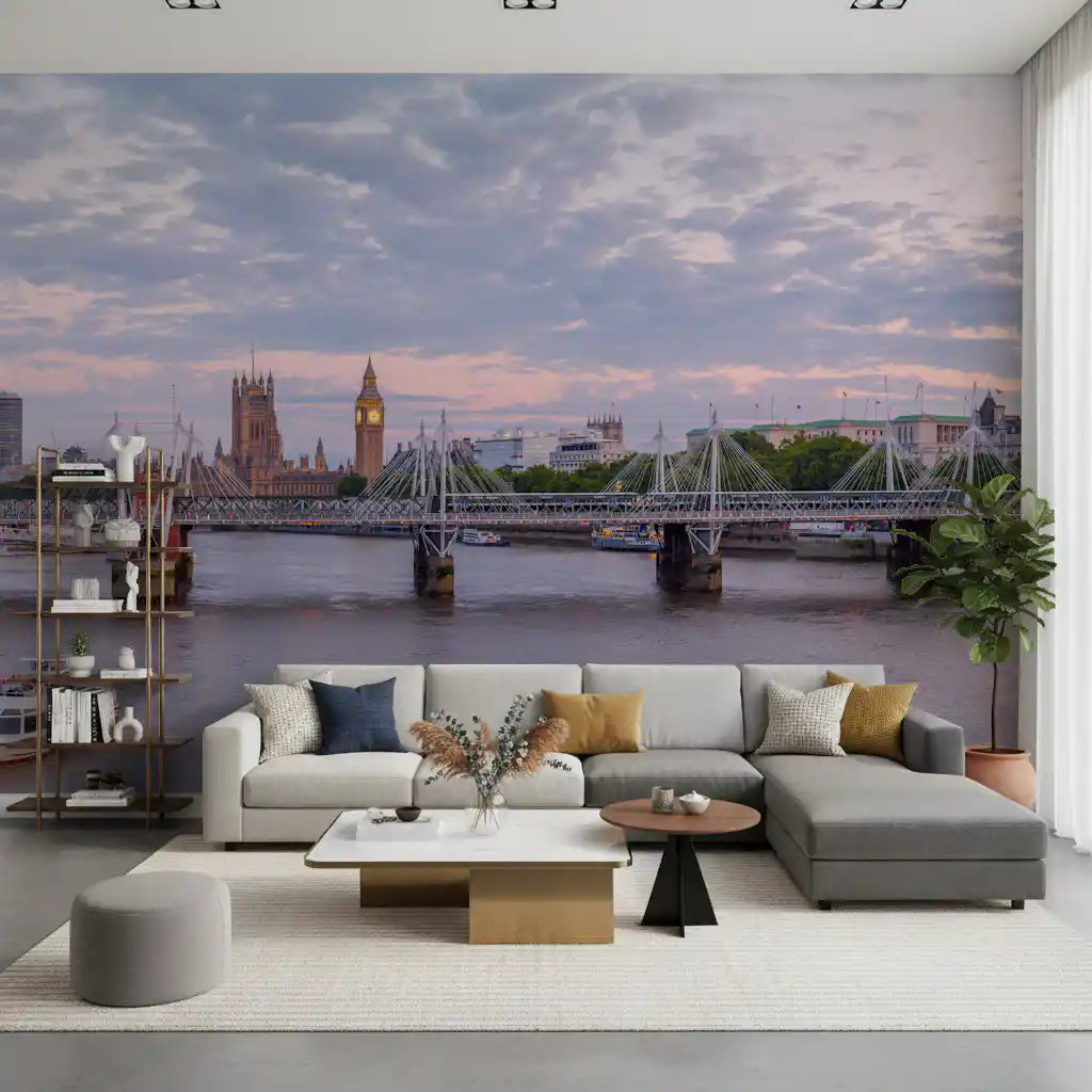 Thames Twilight Architectural Horizon Wall Mural