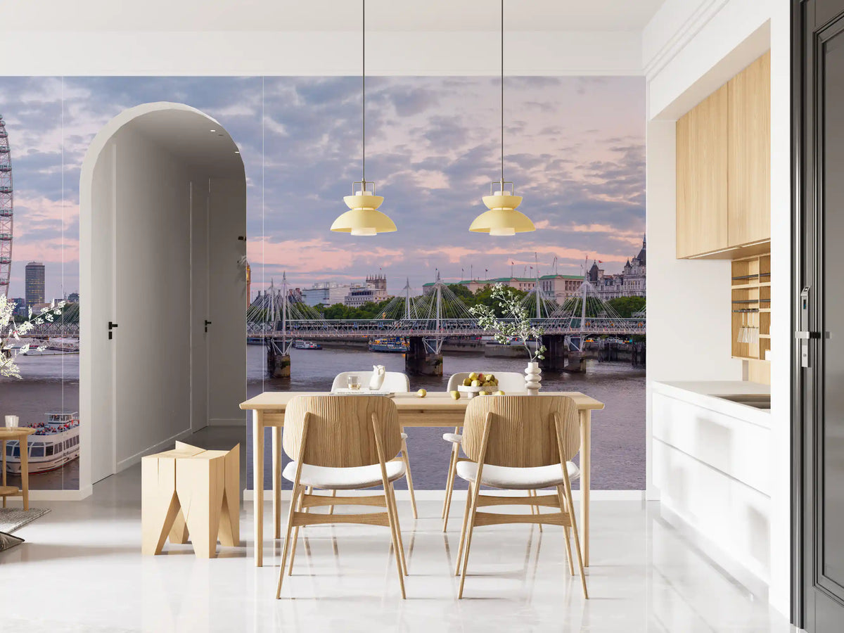 Thames Twilight Architectural Horizon Wall Mural