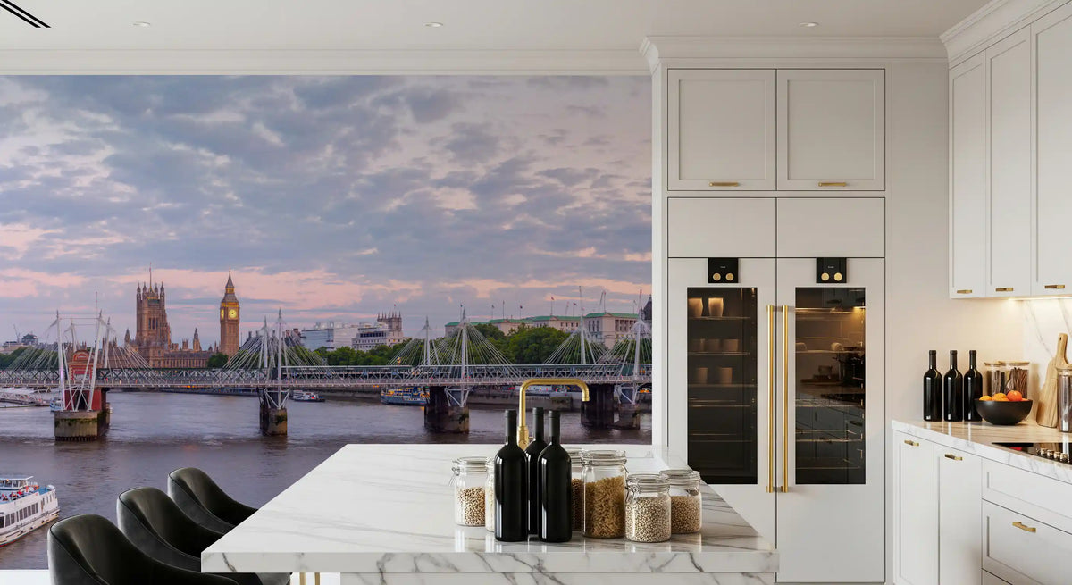 Thames Twilight Architectural Horizon Wall Mural