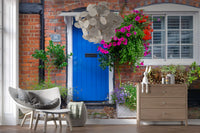 Rustic Floral Cottage Entryway Wall Mural
