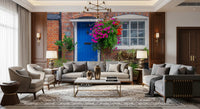 Rustic Floral Cottage Entryway Wall Mural