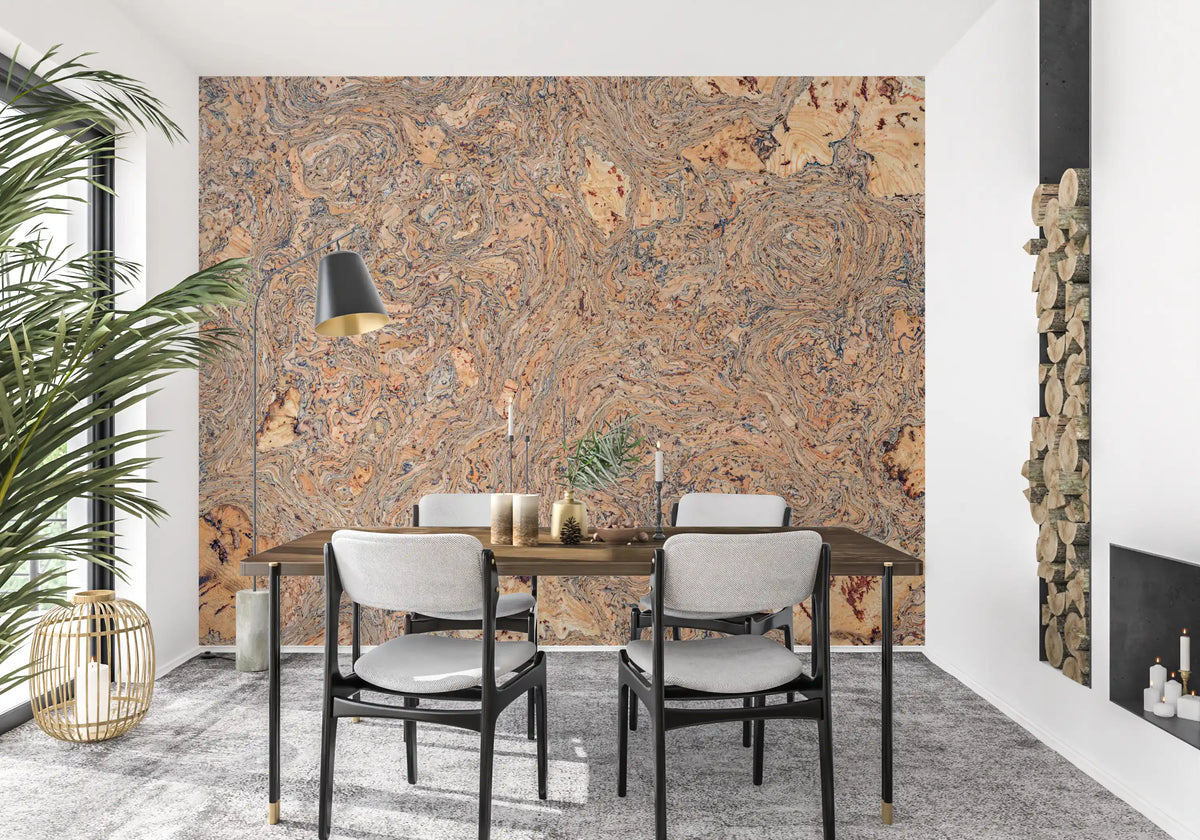 Organic Bark Swirls Wall Mural