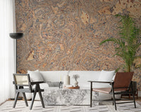 Organic Bark Swirls Wall Mural