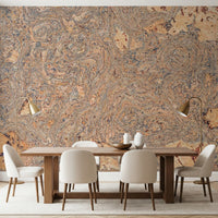 Organic Bark Swirls Wall Mural