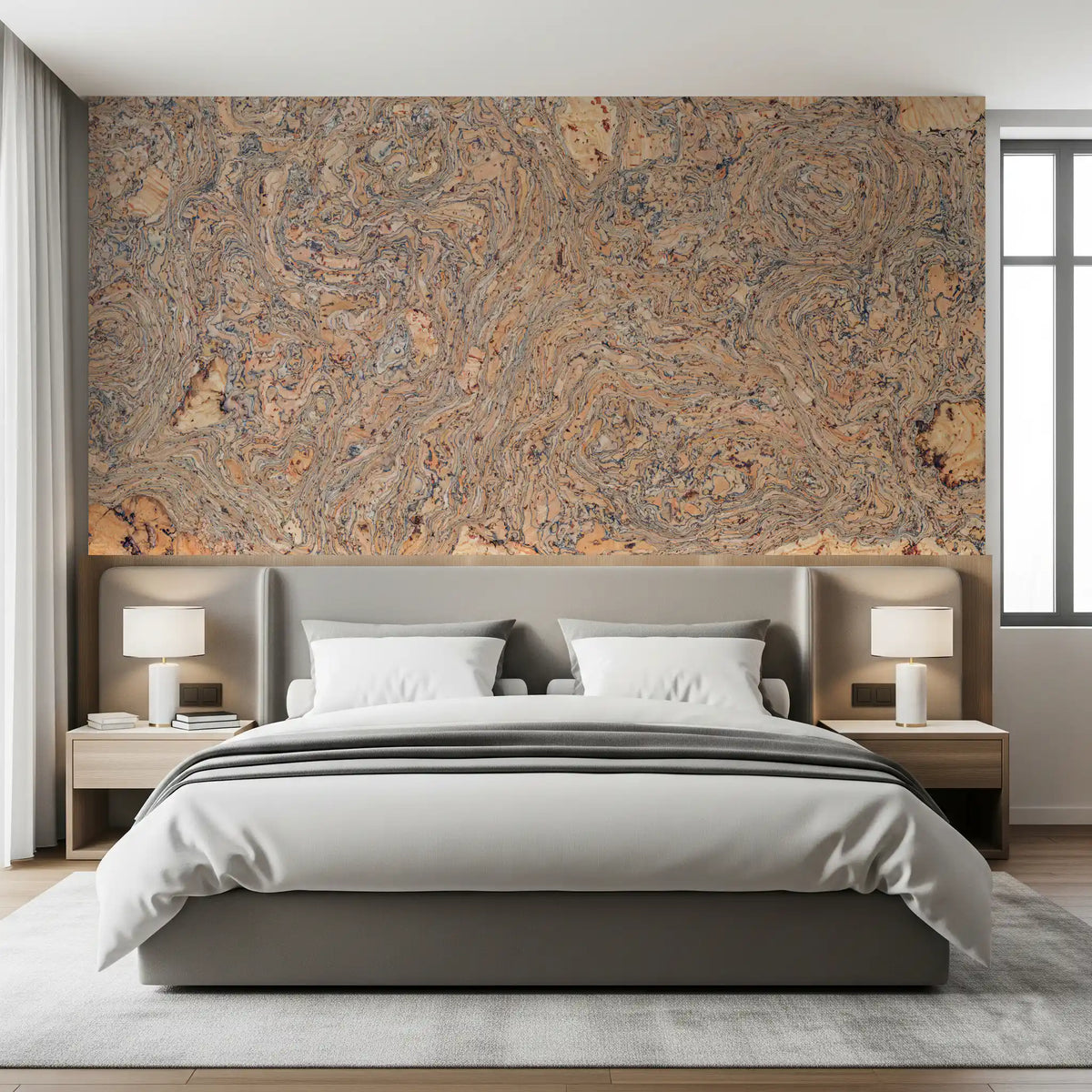Organic Bark Swirls Wall Mural