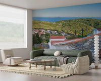Rustic Terracotta Rooftop Vista Wall Mural