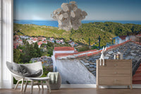 Rustic Terracotta Rooftop Vista Wall Mural