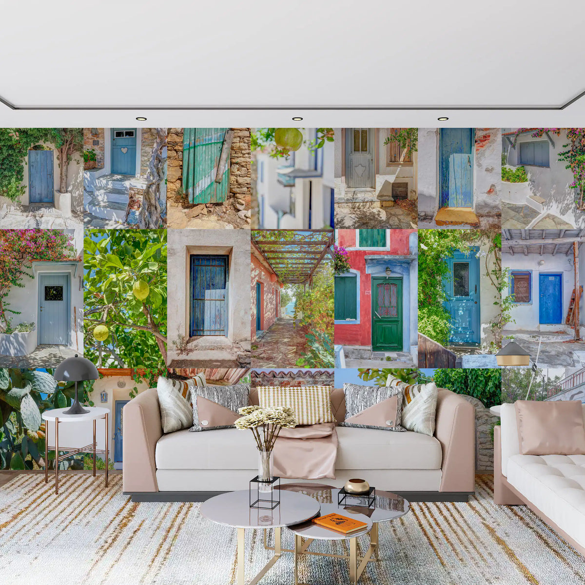 Coastal European Architectural Montage Wall Mural