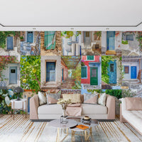 Coastal European Architectural Montage Wall Mural
