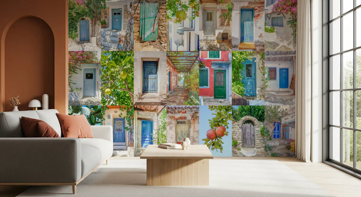 Coastal European Architectural Montage Wall Mural