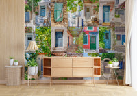 Coastal European Architectural Montage Wall Mural