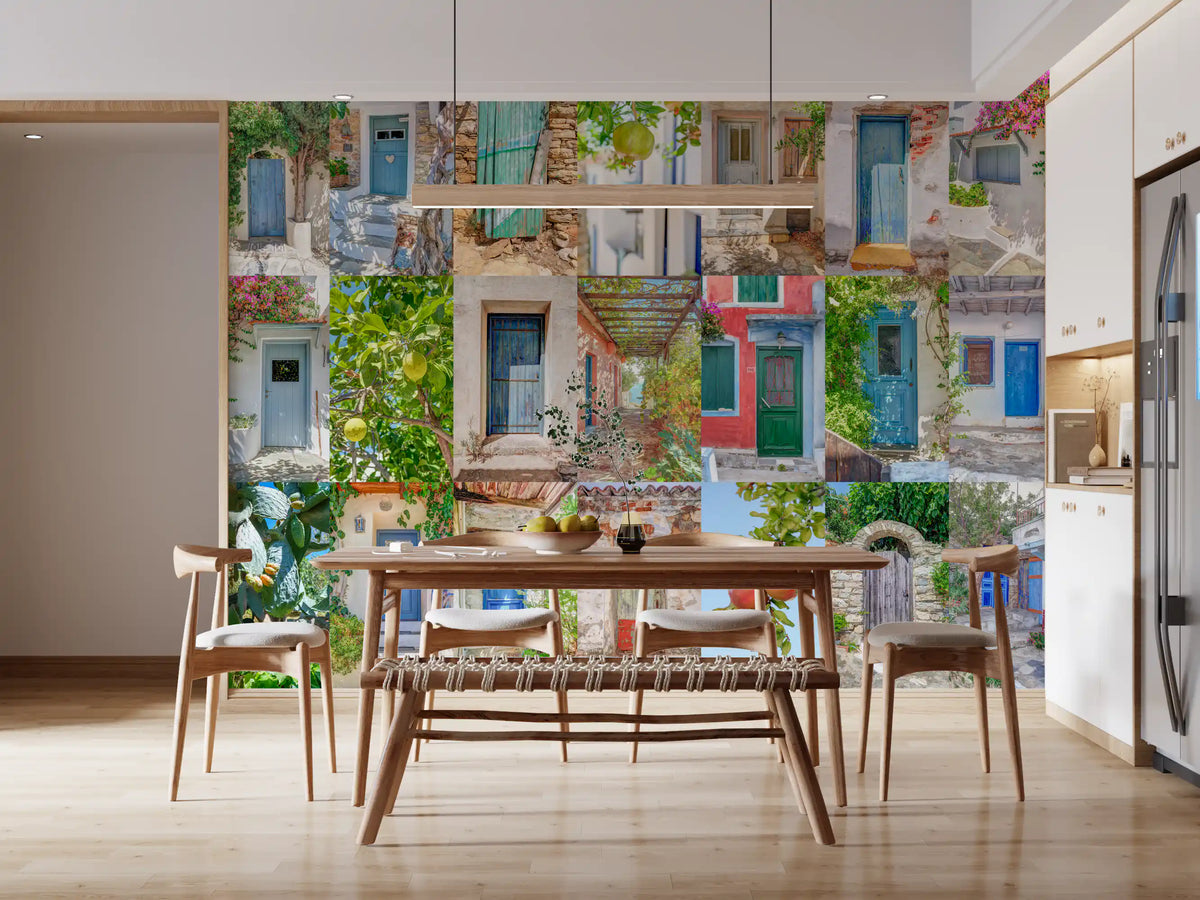 Coastal European Architectural Montage Wall Mural
