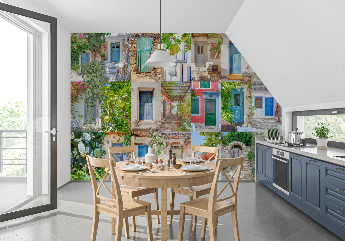 Coastal European Architectural Montage Wall Mural