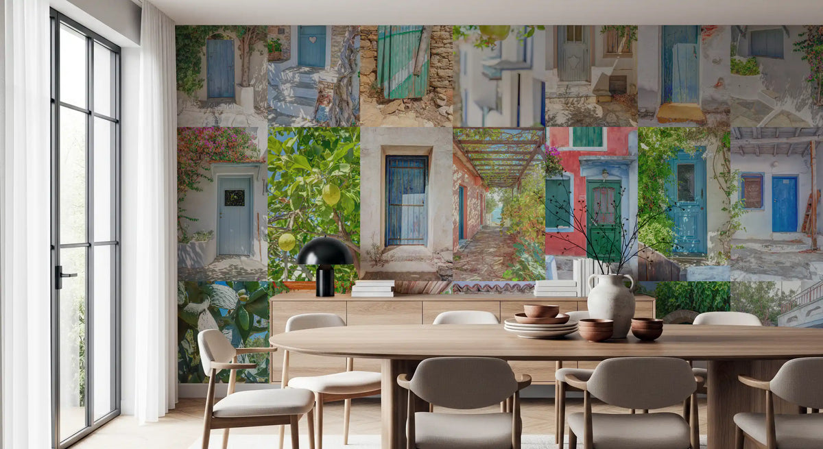 Coastal European Architectural Montage Wall Mural