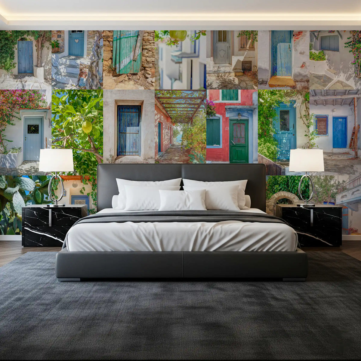 Coastal European Architectural Montage Wall Mural