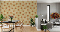 Golden Petal Kaleidoscope Pattern Wallpaper⁠