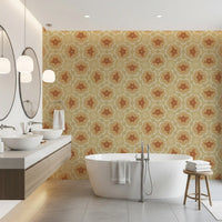 Golden Petal Kaleidoscope Pattern Wallpaper⁠