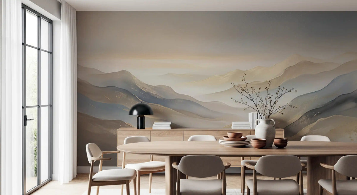 Serene Dawn Mountain Layers Wall Mural