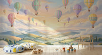 Pastel Skies and Floating Balloons Wall Mural