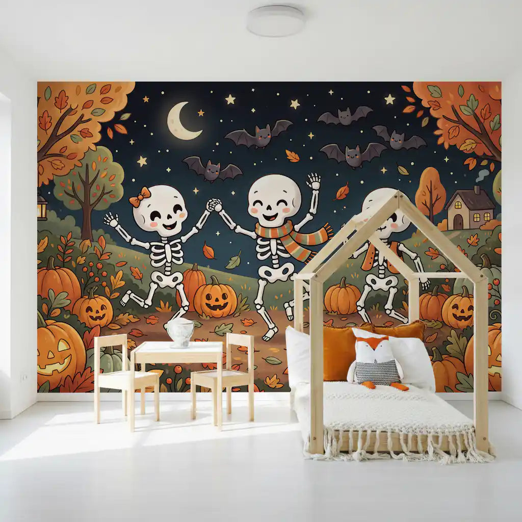 Autumn Night Forest Celebration Wall Mural