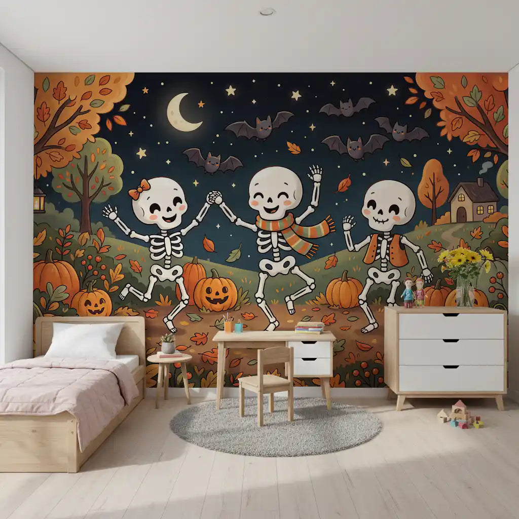 Autumn Night Forest Celebration Wall Mural