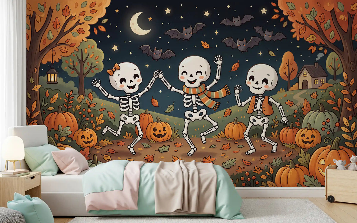 Autumn Night Forest Celebration Wall Mural