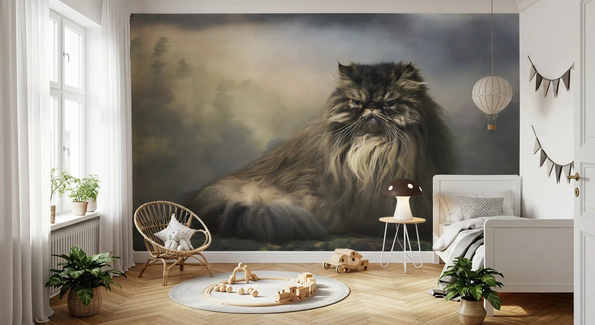 Misty Forest Persian Feline Wall Mural