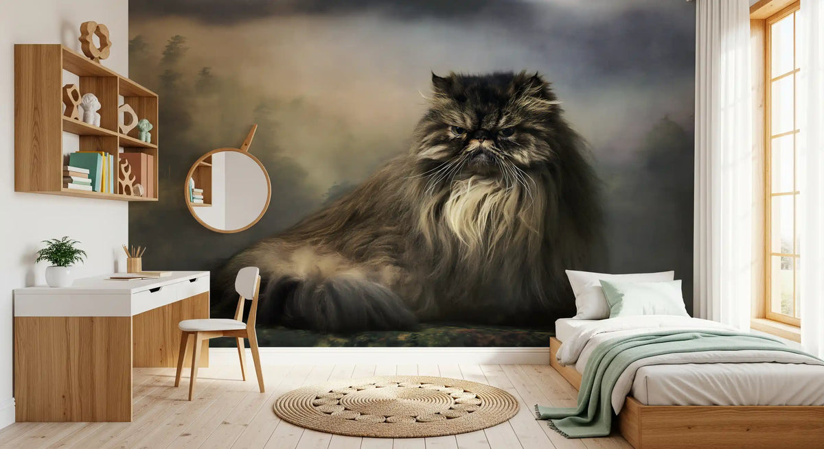 Misty Forest Persian Feline Wall Mural