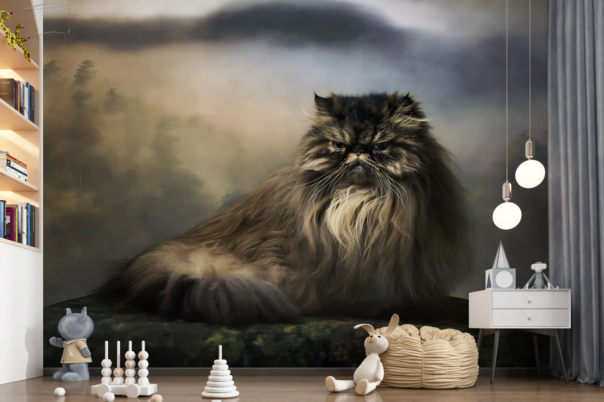 Misty Forest Persian Feline Wall Mural
