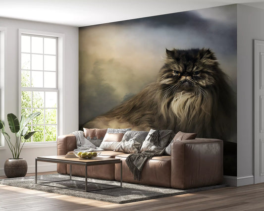 Misty Forest Persian Feline Wall Mural