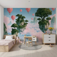 Floating Isles and Pink Skies Wall Mural
