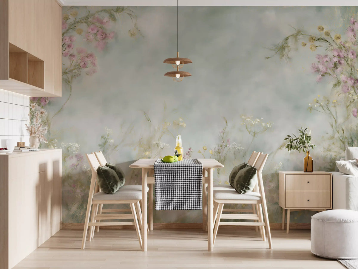 Soft Meadow Brushstrokes Wall Mural