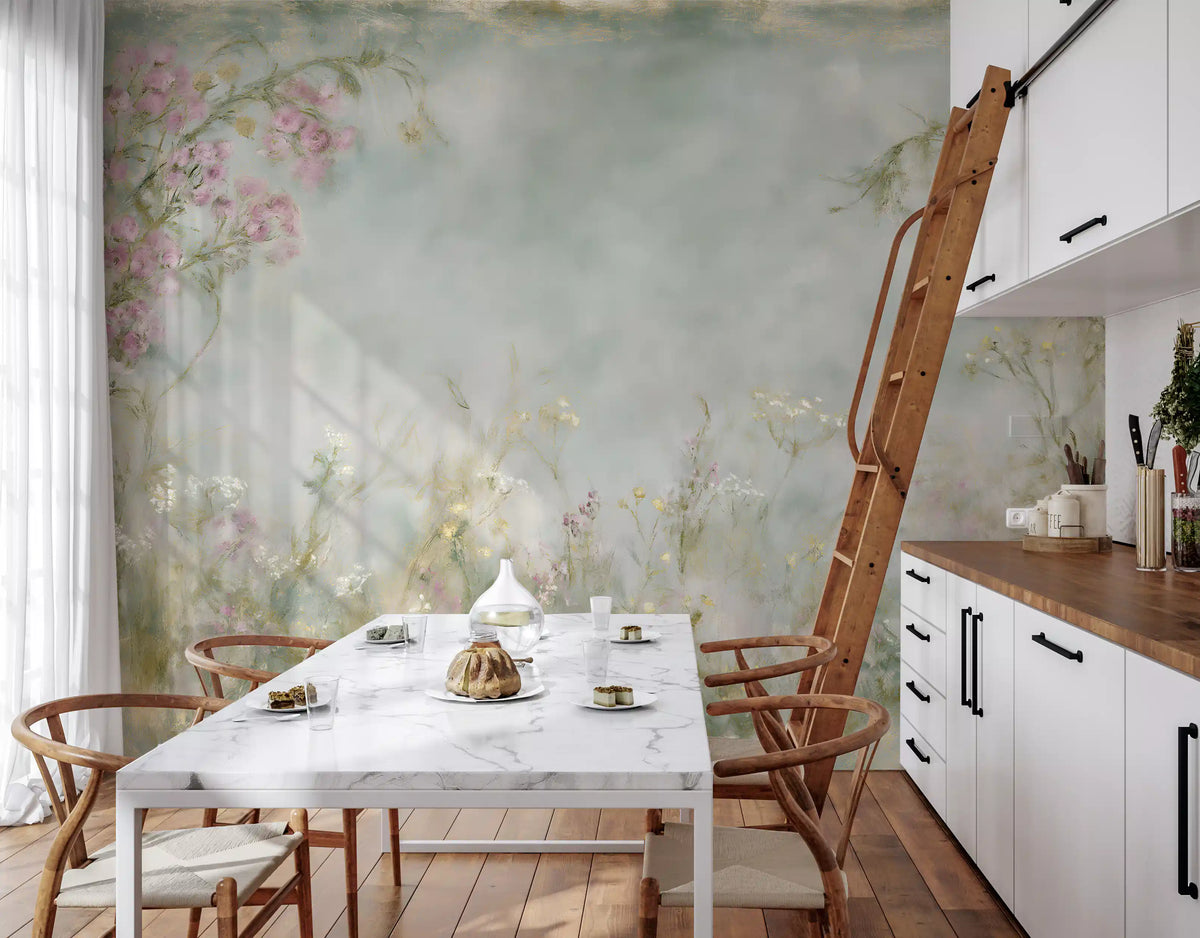 Soft Meadow Brushstrokes Wall Mural