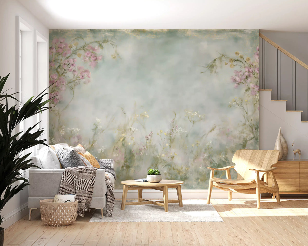 Soft Meadow Brushstrokes Wall Mural