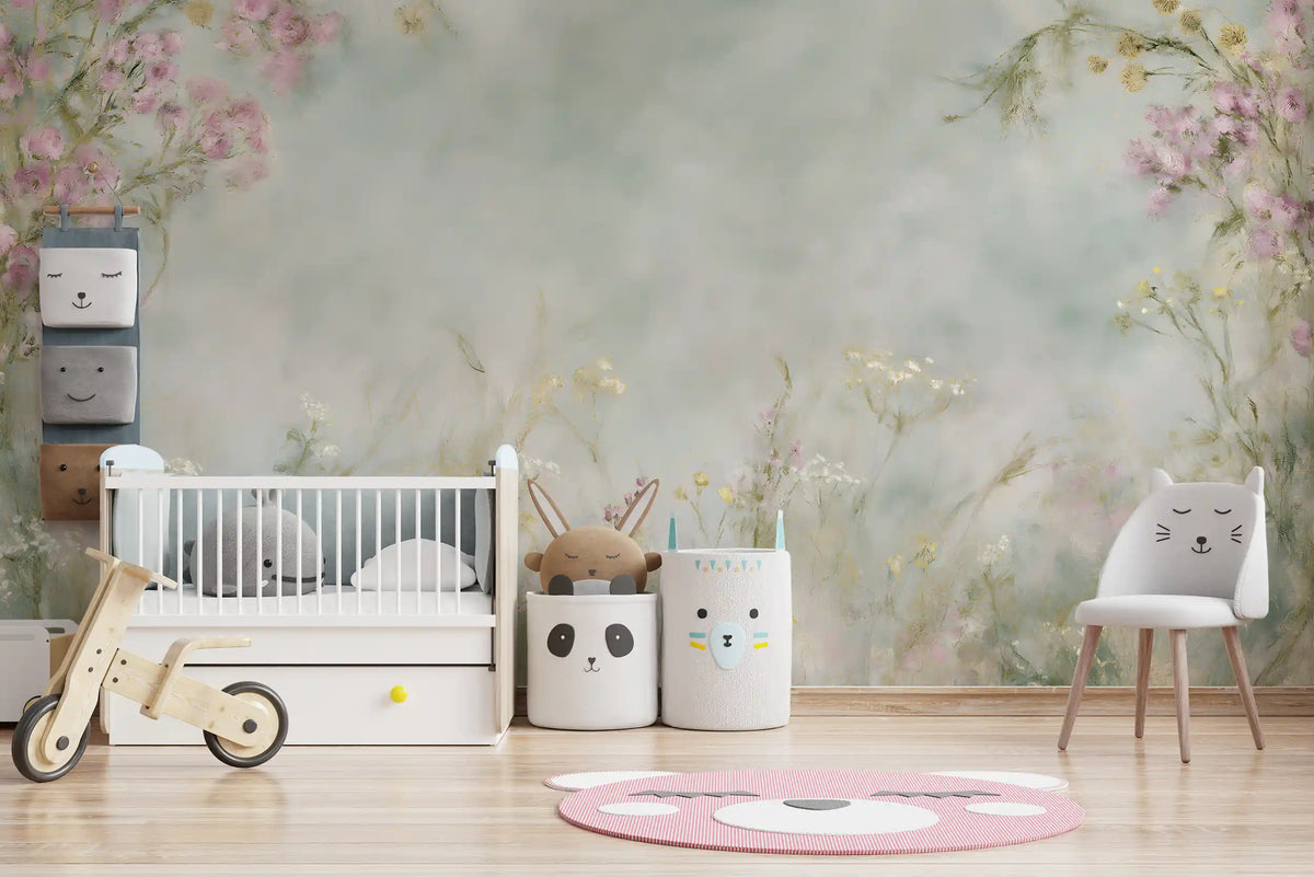 Soft Meadow Brushstrokes Wall Mural