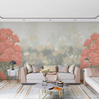Blush Meadow Botanical Wall Mural