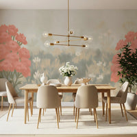 Blush Meadow Botanical Wall Mural