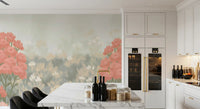 Blush Meadow Botanical Wall Mural