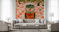 Astronaut in a Sea of Pink Balloons Wall Mural