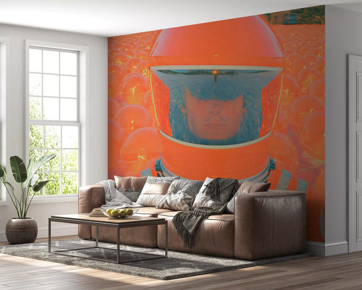 Neon Astronaut Field Wall Mural