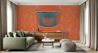 Neon Astronaut Field Wall Mural