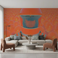 Neon Astronaut Field Wall Mural