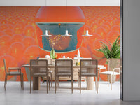 Neon Astronaut Field Wall Mural