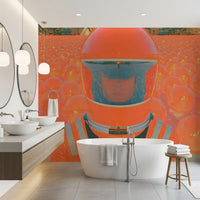 Neon Astronaut Field Wall Mural