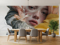 Ethereal Floral Portraiture Wall Mural